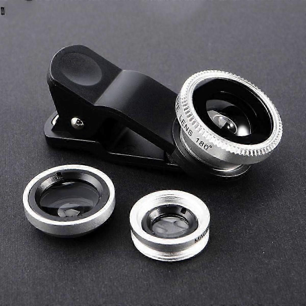 Mobile Phone Fisheye Lens Three In One Mobile Phone Lens Magnifier Fisheye Wide-angle Macro