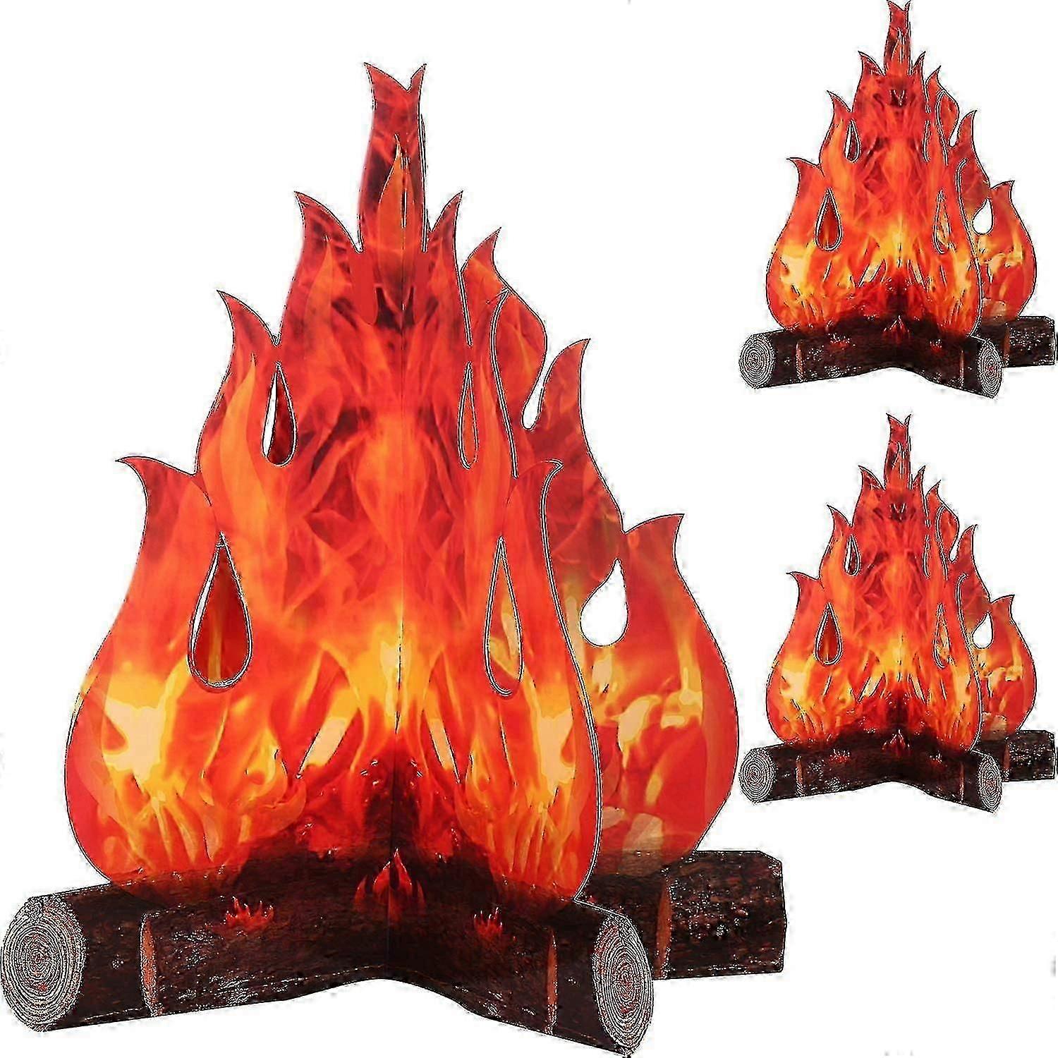 3d Decorative Cardboard Campfire Centerpiece Artificial Fire Fake Flame Paper Party Decorative Flame Torch