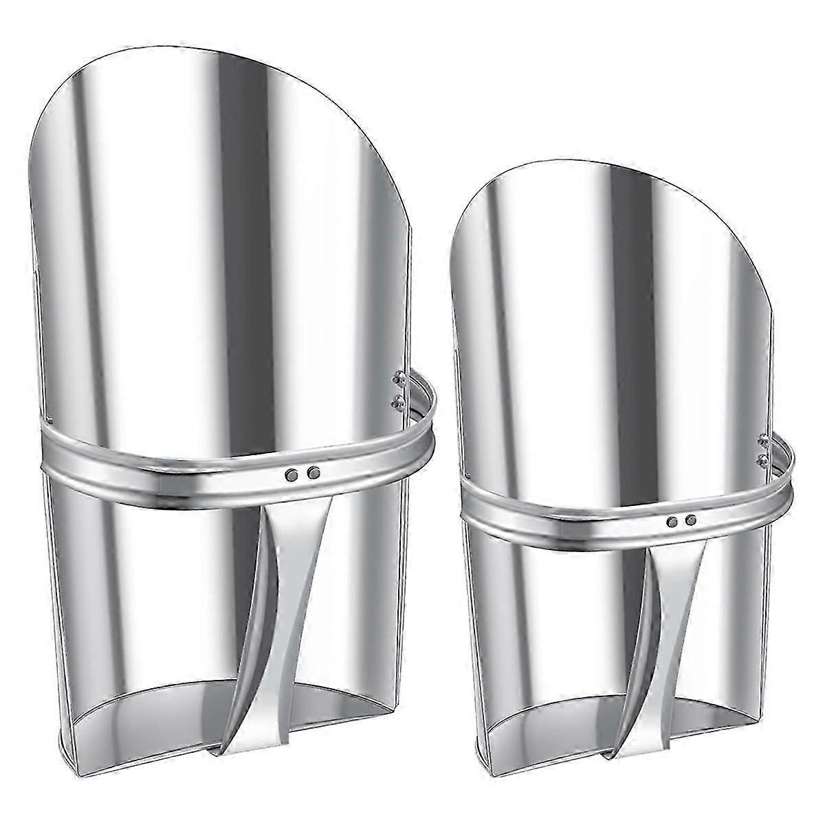 2Pcs Metal Feed Grain Scoop for Livestock 2 Sizes Heavy Duty Stackable Horse Feed Scoop with Handle