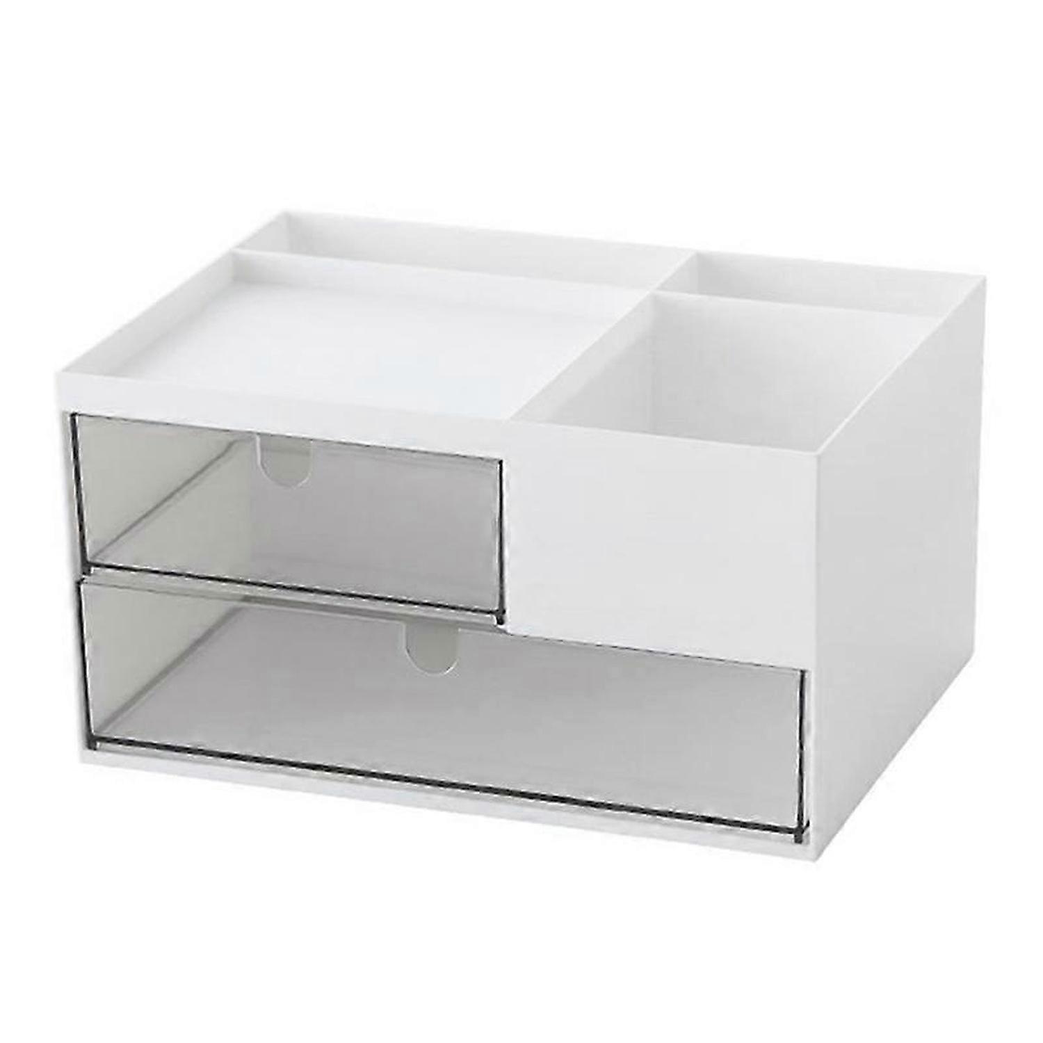 Desk Organiser with 2 Drawers and 4 Compartments, Vanity Organiser