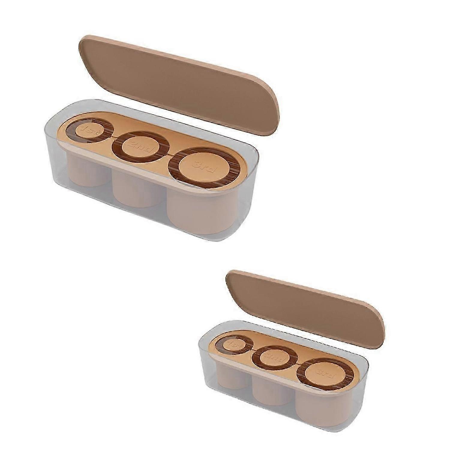 Silicone Ice Square Tray with Lid for 20-40 Oz Tumblers,3 Hollow Cylinder Ice Square Molds for Mug,Reusable Large Brown