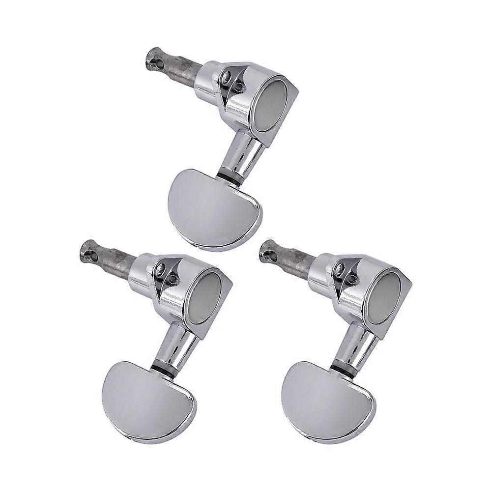 3L3R Silver Locking Guitar Tuning Pegs Zinc Alloy 6-String Set