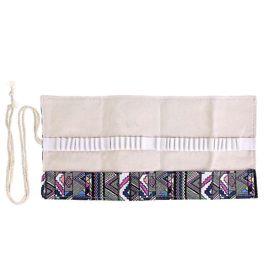 Lightweight Pencil Bag Roll-up Organizer Pouch 36 Slots for Store Coloring Pencils Sketch Pens Paint Brush Pottery Tools White