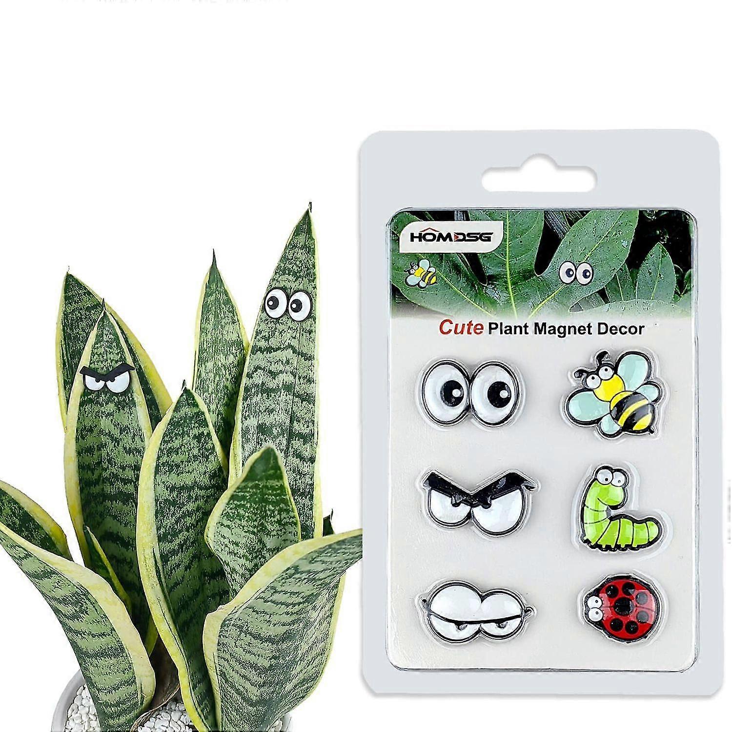 Cute Plant Magnet Eyes, Plant Safe Magnet Pins for Potted Plants, 6 Set