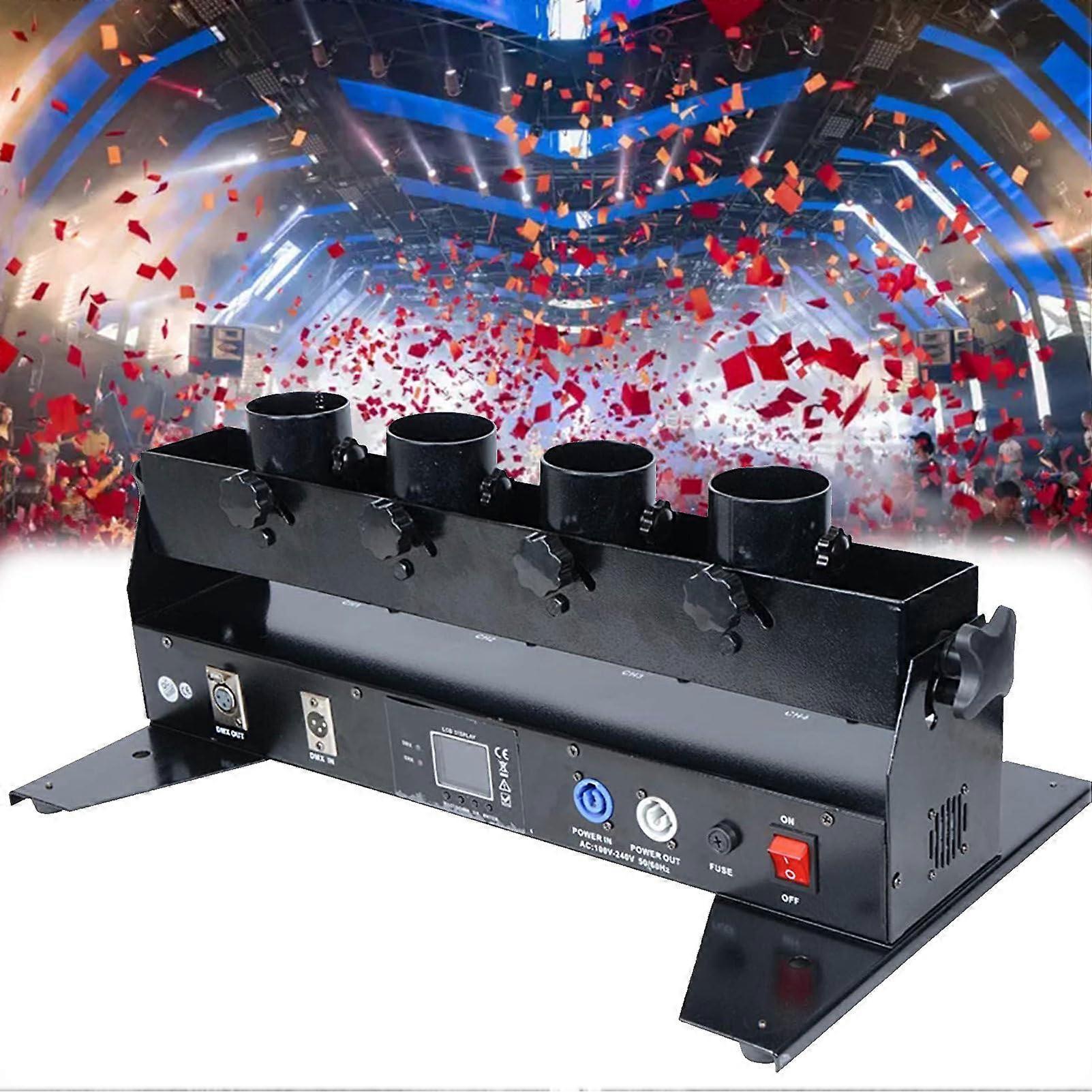 Electric Confetti Cannon Machine, 4Shot Portable Confetti Gun, Professional DJ Launcher For Weddings And Events