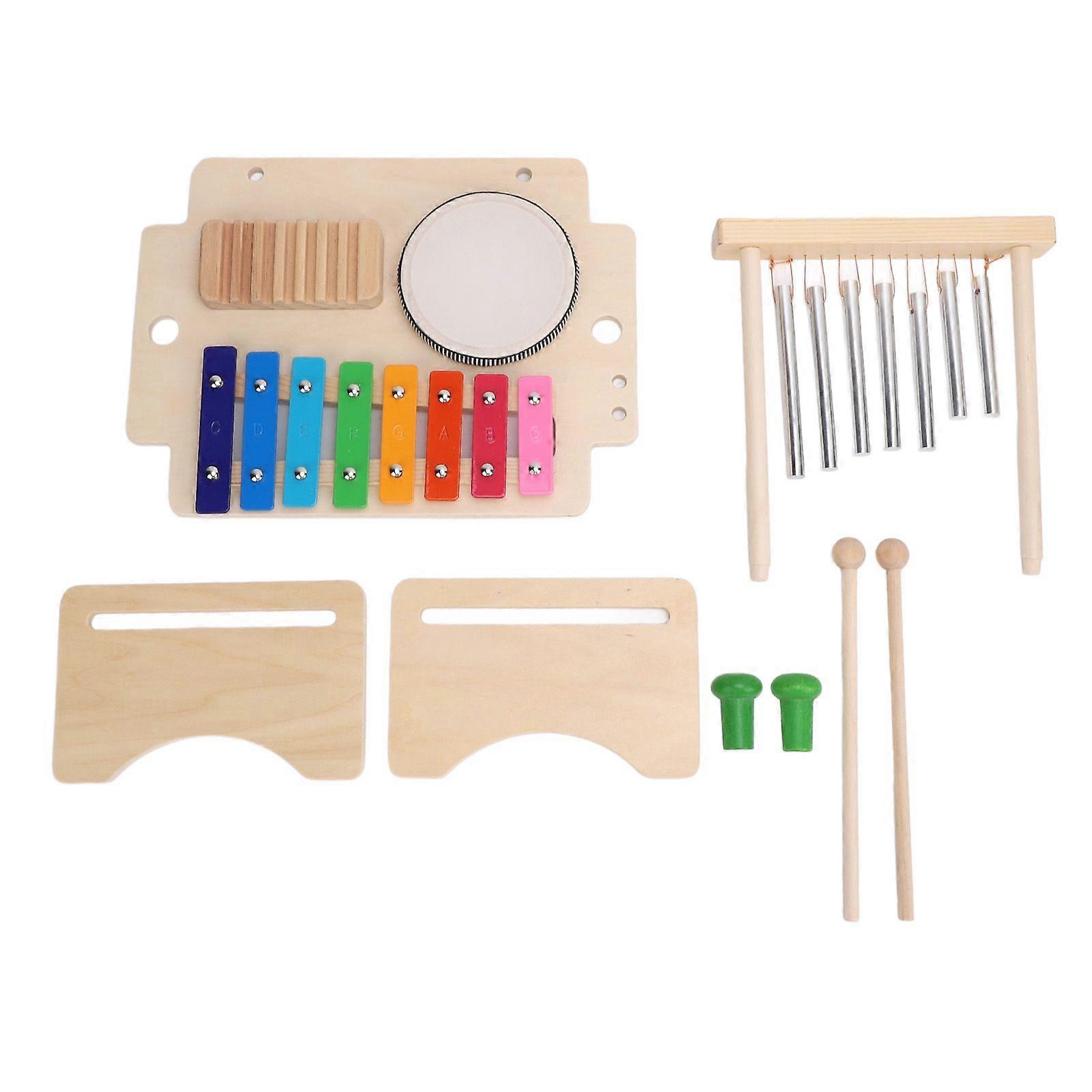 Kids Drum Chime Xylophone Set Multi Functional Percussion Instruments Toddler Early Educational Toy