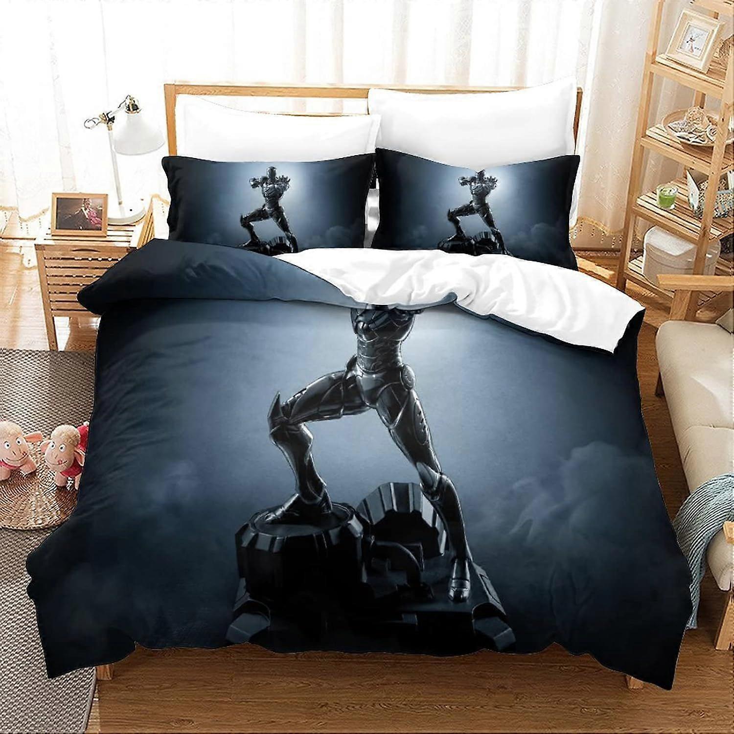 Bedding Sets Single Size Bedding Iron Man Printed Duvet Cover Soft Hypoallergenic Microfiber Quilt Cover with Pillowcase with Zipeer Closure for in Ki