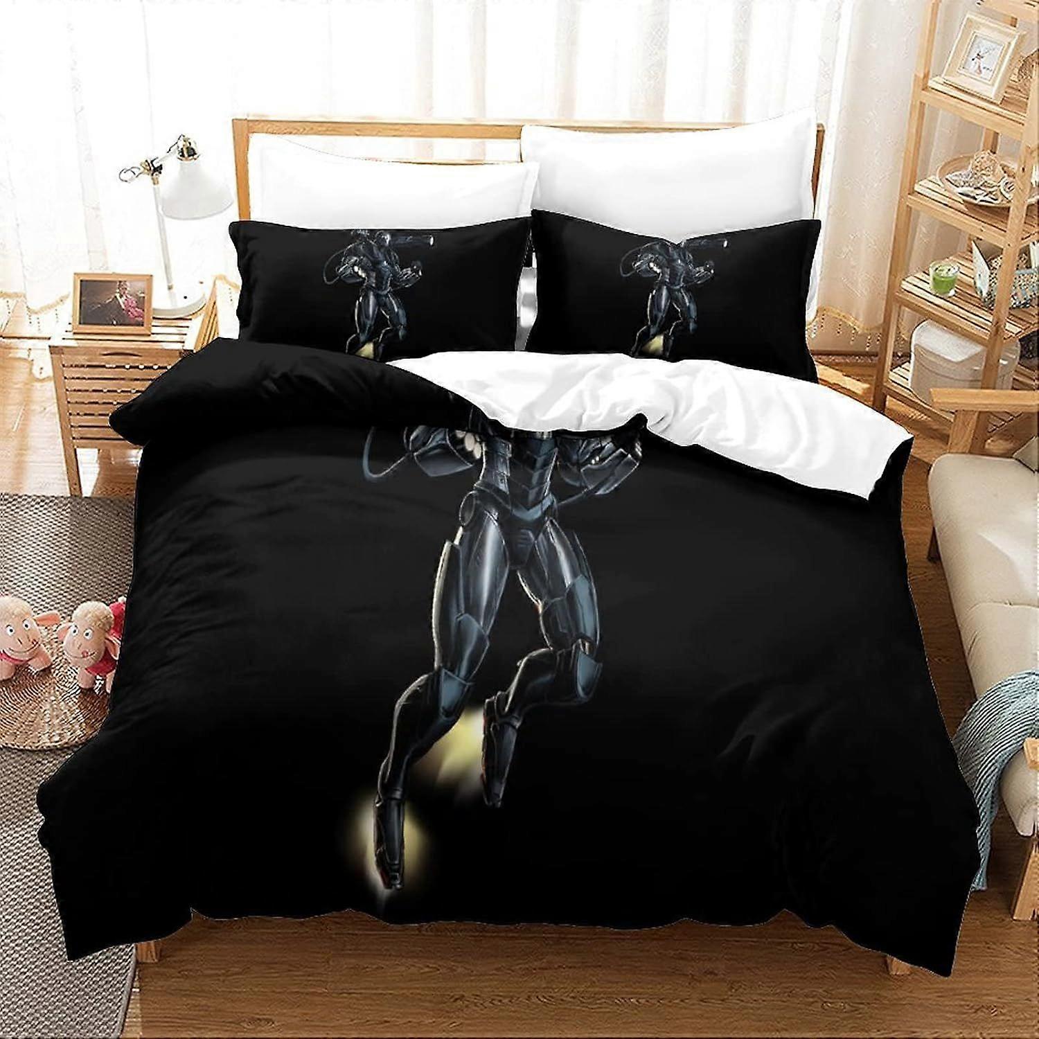 Bedding Double Bed Set Iron Man Printed Double Size Bedding Sets Super Soft Microfiber Duvet Covers with Zipper with Pillowcases Hypoallergenic 140x20