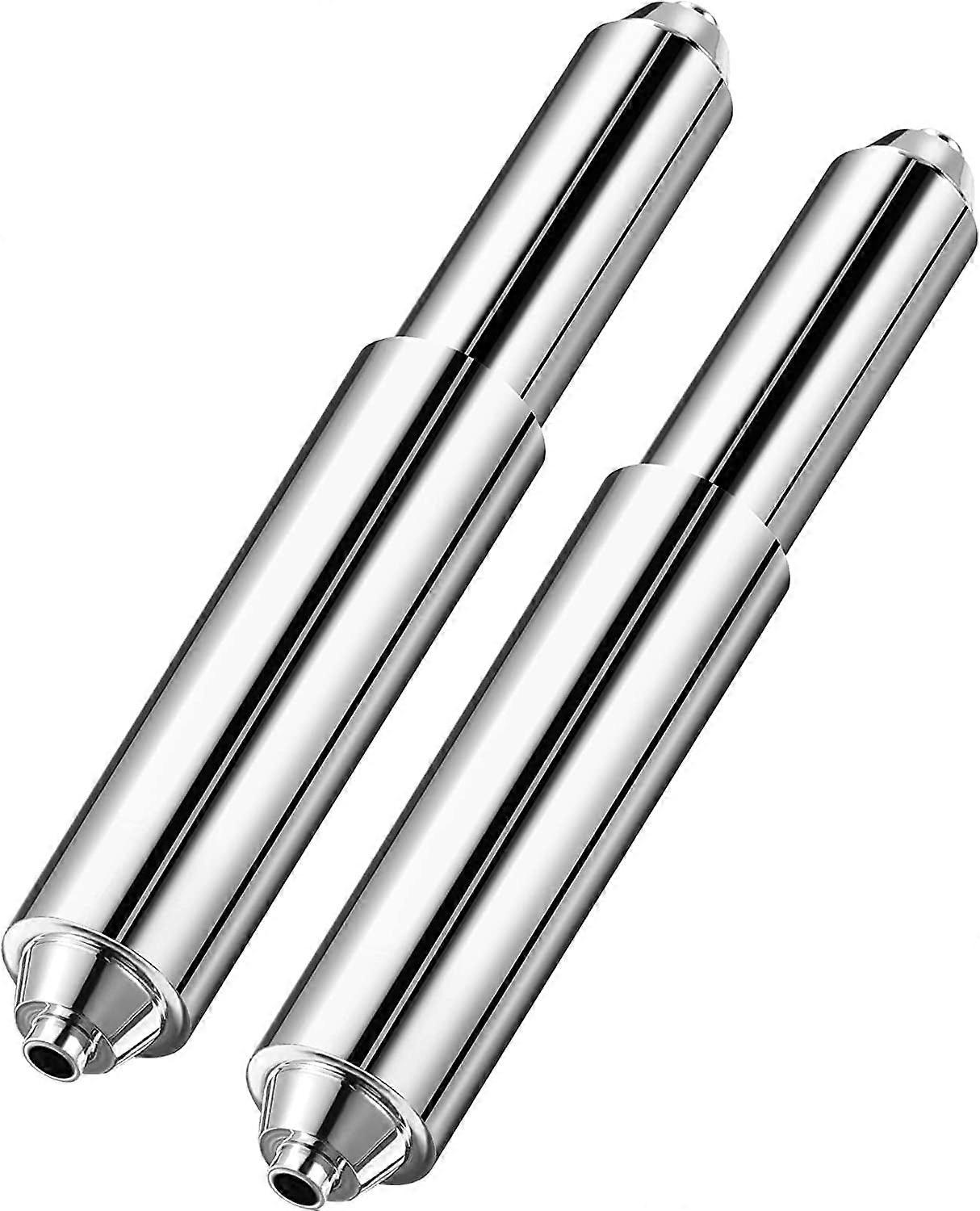 2 Pieces Toilet Paper Holder Roller Spindle Replacement Rod Plastic Spring Loaded (Silver)