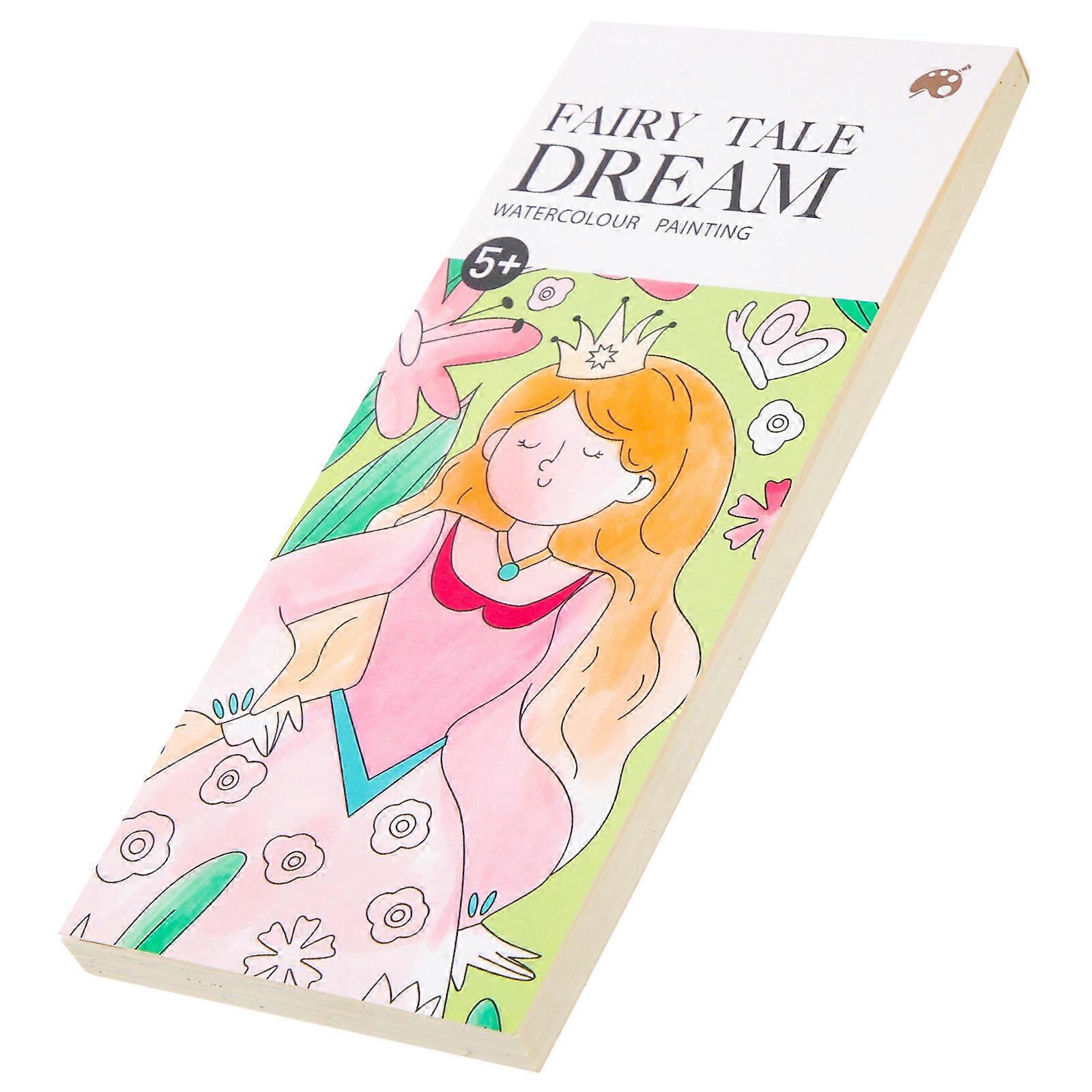 Watercolor Coloring Book Pocket Watercolor Painting Book for Children Cardstock Material for Teach Color Recognition 1Set