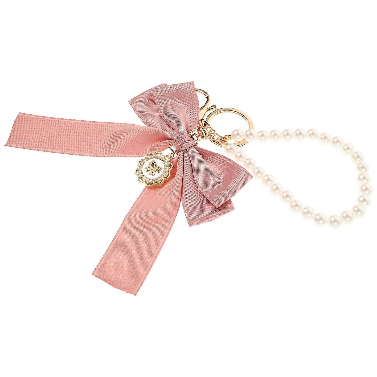Elegant Bowknot Keychain Decorative Pearl Keychain