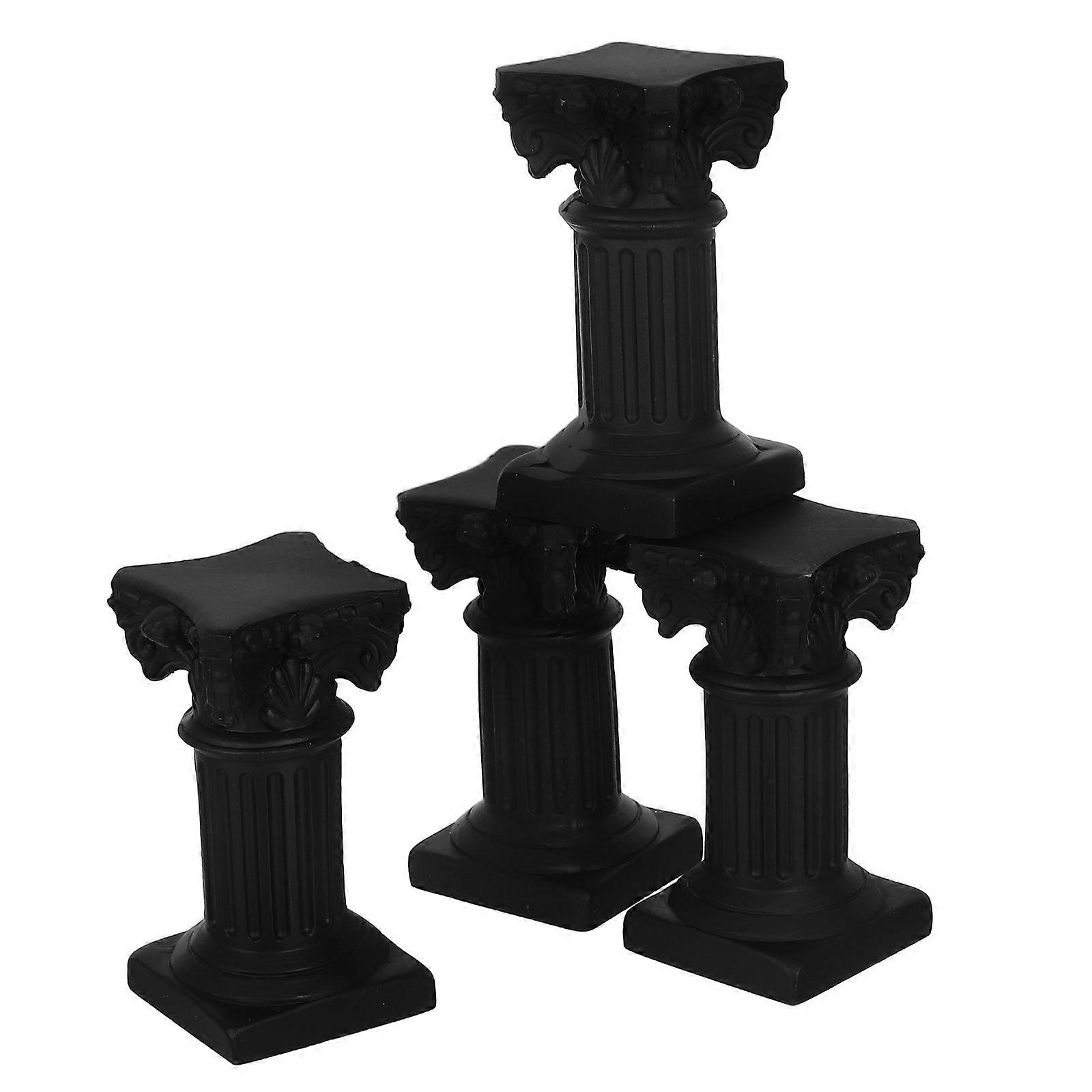 Mini Roman Pillar Resin Candle Stand for Decor 12Pcs Classical Design