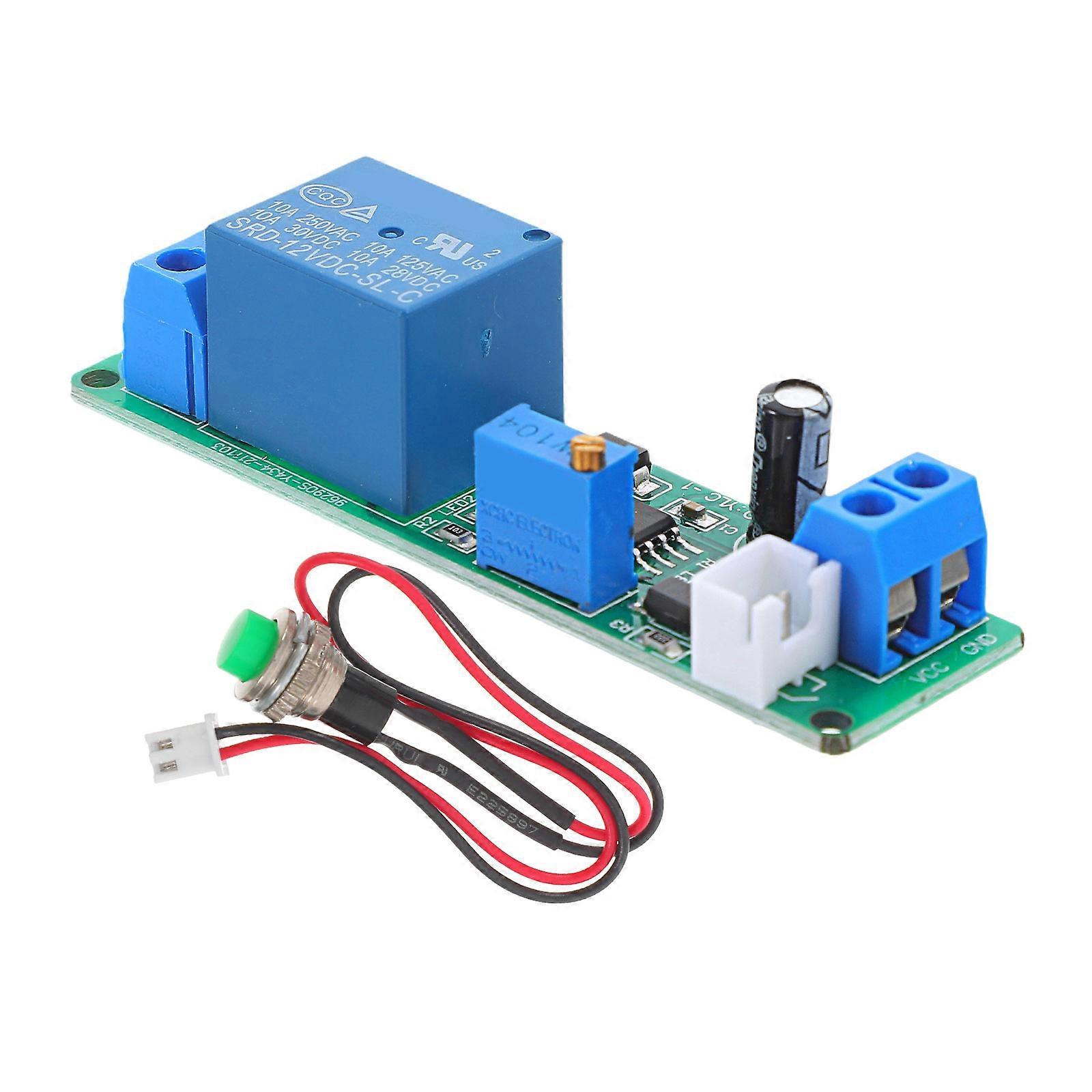 Adjustable Delay Time Relay Module With External Trigger For Home Office Factory Use 1Set