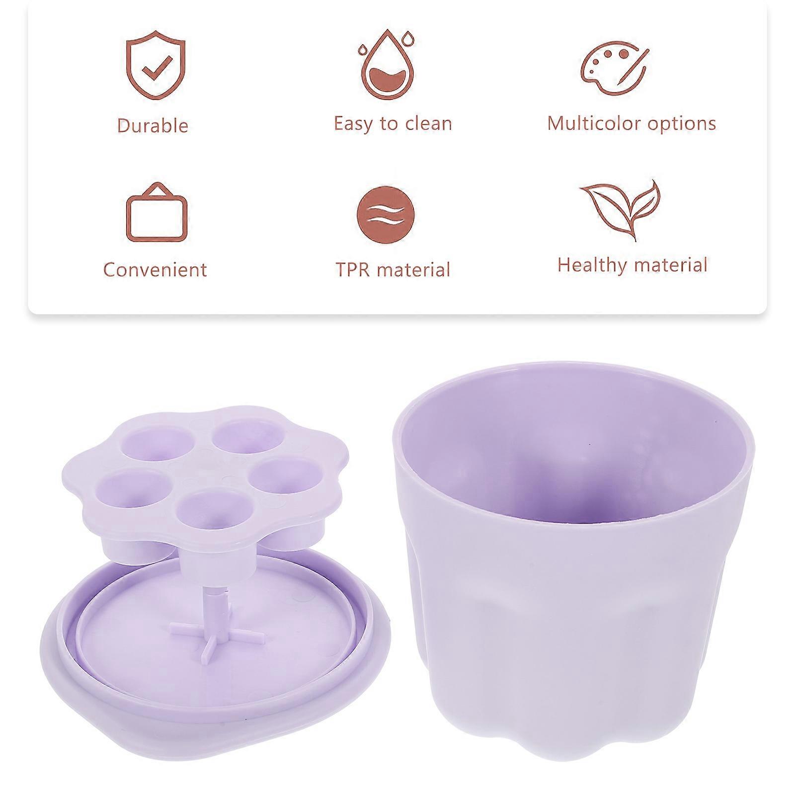 Makeup Brush Cleaning Kit for Home and Travel Violet Pp and Tpr Material Drying Rack 1Set