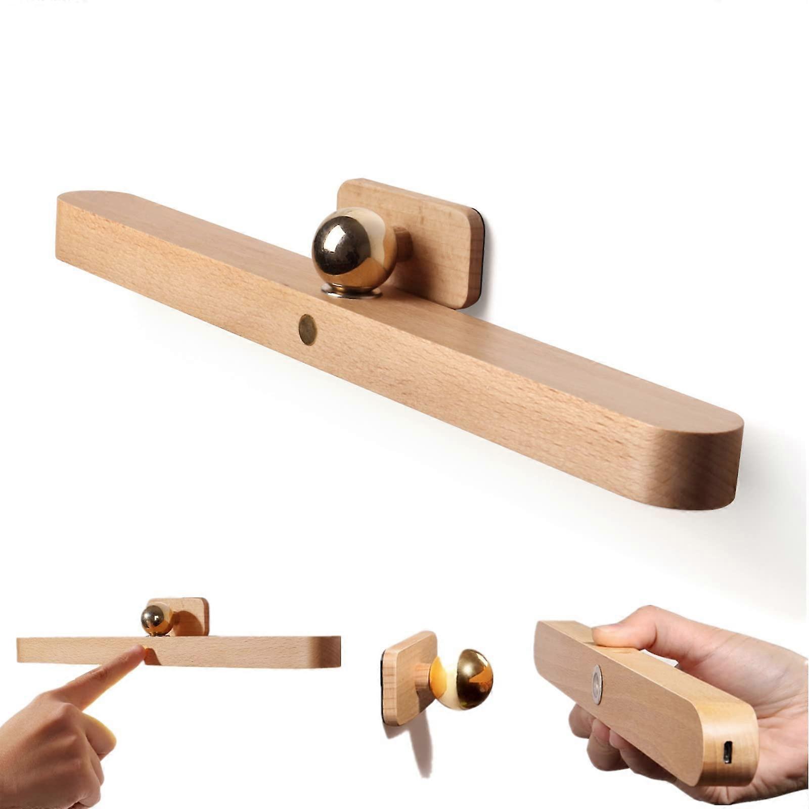 Wooden LED Lights Bar 30 Cm Punch Touch Control Lamp 360Degree Rotating Magnetic Strip