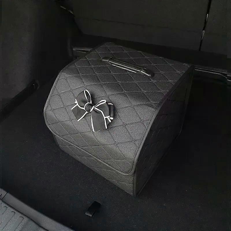 Car Trunk Organizer Box Large Capacity Auto Multiuse Tools Storage Bag Stowing Tidying Leather Folding For Emergency Storage Box