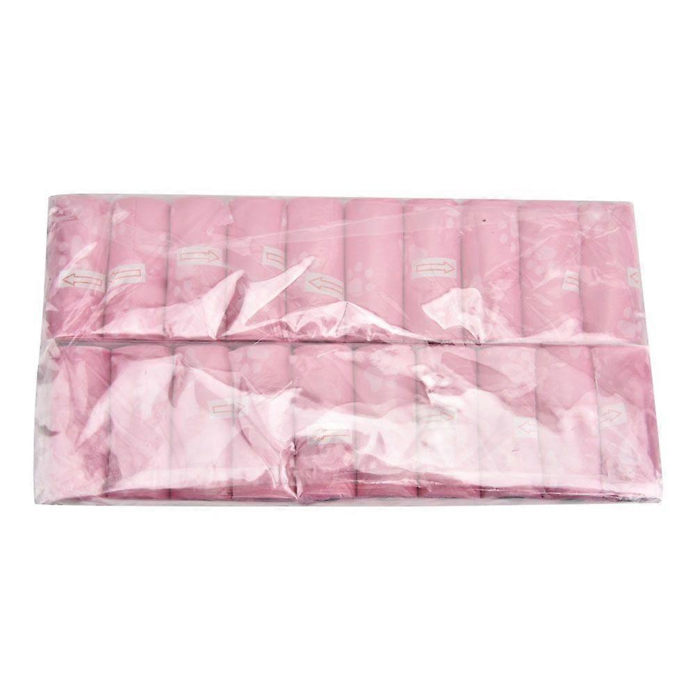 20 Rolls Garbage Clean Up Heart Bag Pet Dog Cat Waste Poop Pick Up Bag Pink