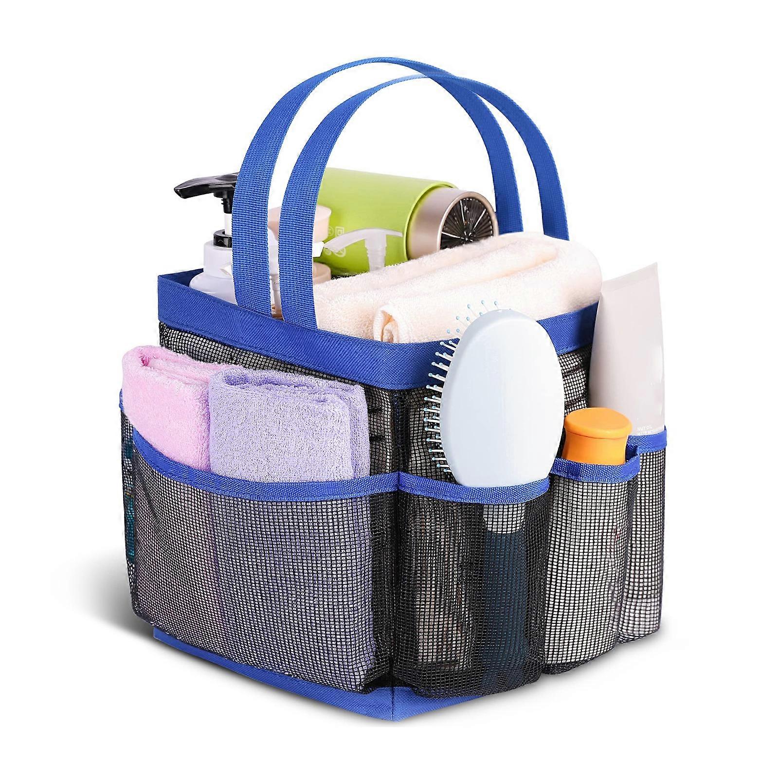 Washranp Mesh Shower Caddy Dorm Tote Bag,Portable Quick Dry Shower Organizer with 8-Storage Pocket Large Capacity for Bathroom Toiletry Essentials