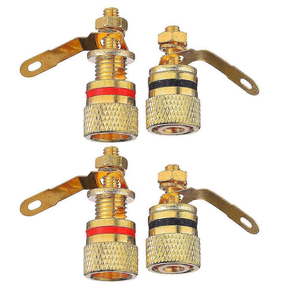 Copper Speaker Terminal Connector for Amplifier Banana Plug 4Pcs