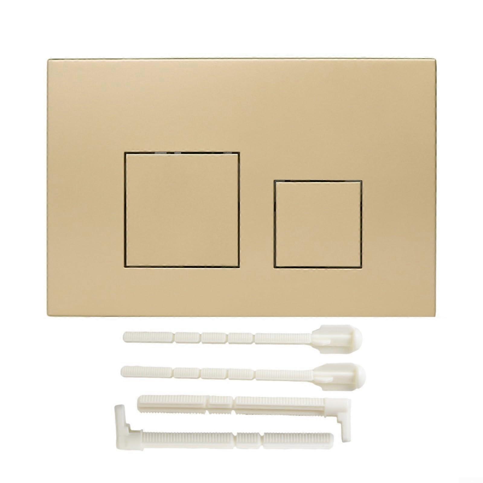 Double Button Toilet Flush Plate DualFlush Push Plate, Toilet Tank Replacement Parts, Khaki Finish