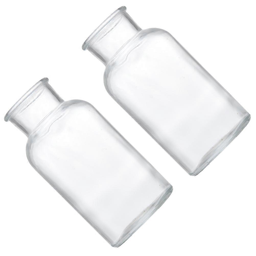 Clear Glass Bottles Decorative Vessels For Artists Crafters Simple Design Cylindrical Shape 500ml 2Pcs
