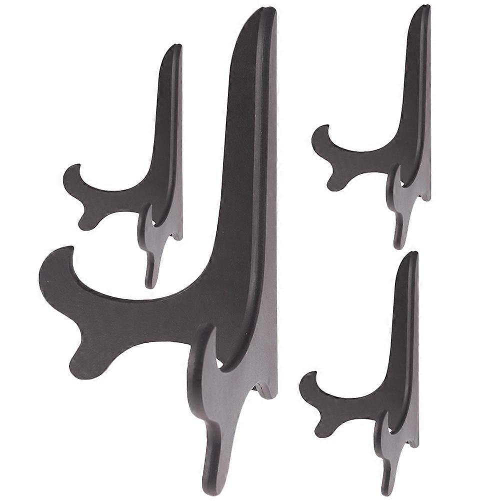 4Pcs Plastic Easels Display Stands for Artwork Photos Collectibles in Black Color Suitable for Home Decor Parties Weddings Offices Hotels Cafe