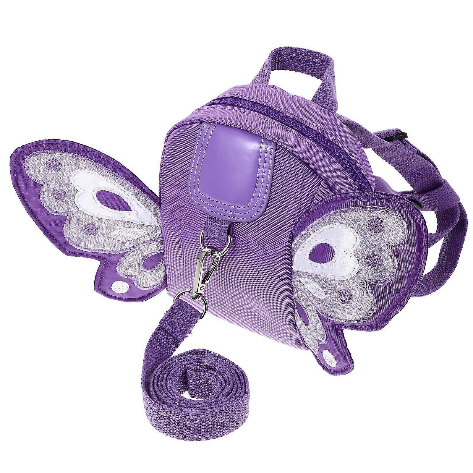 Toddler Leash Bag With Harness Large Capacity Safety Assurance 17x9cm Purple For Babies 1Set