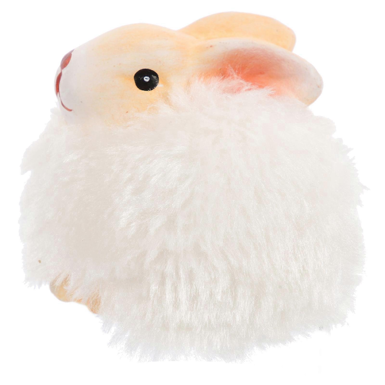 Ceramic Bunny Rabbit Figurine for Decor 3Pcs White Easter Tabletop Statue