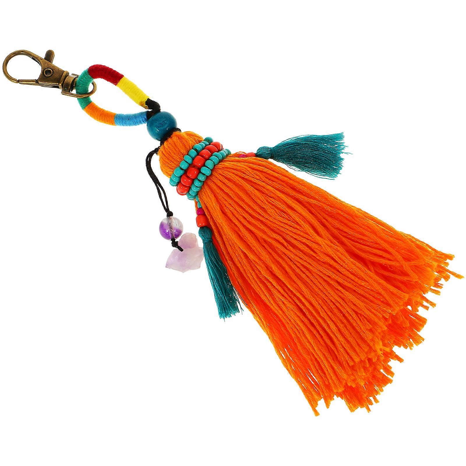 Tassel Pendant Car Accessories Bohemian for Decoration 5Pcs Yellow