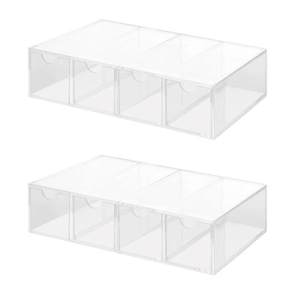 4Pcs Drawer Type Eyeglasses Storage Box Practical Solution for Stationery Jewelry and Cosmetics Dust-Proof Display Box