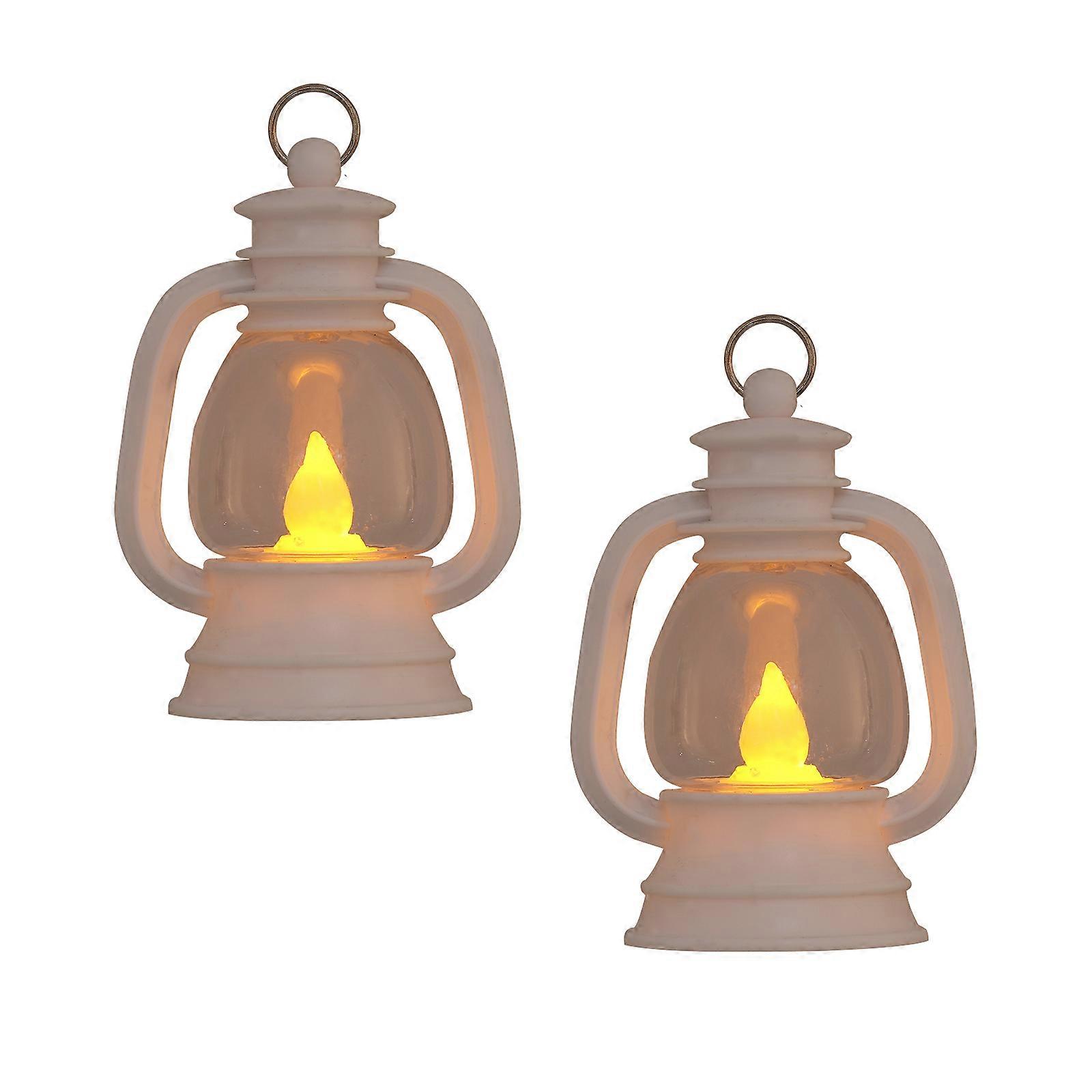 Retro Christmas Lamp LED Night Light Ornaments for Desktop 2Pcs Set