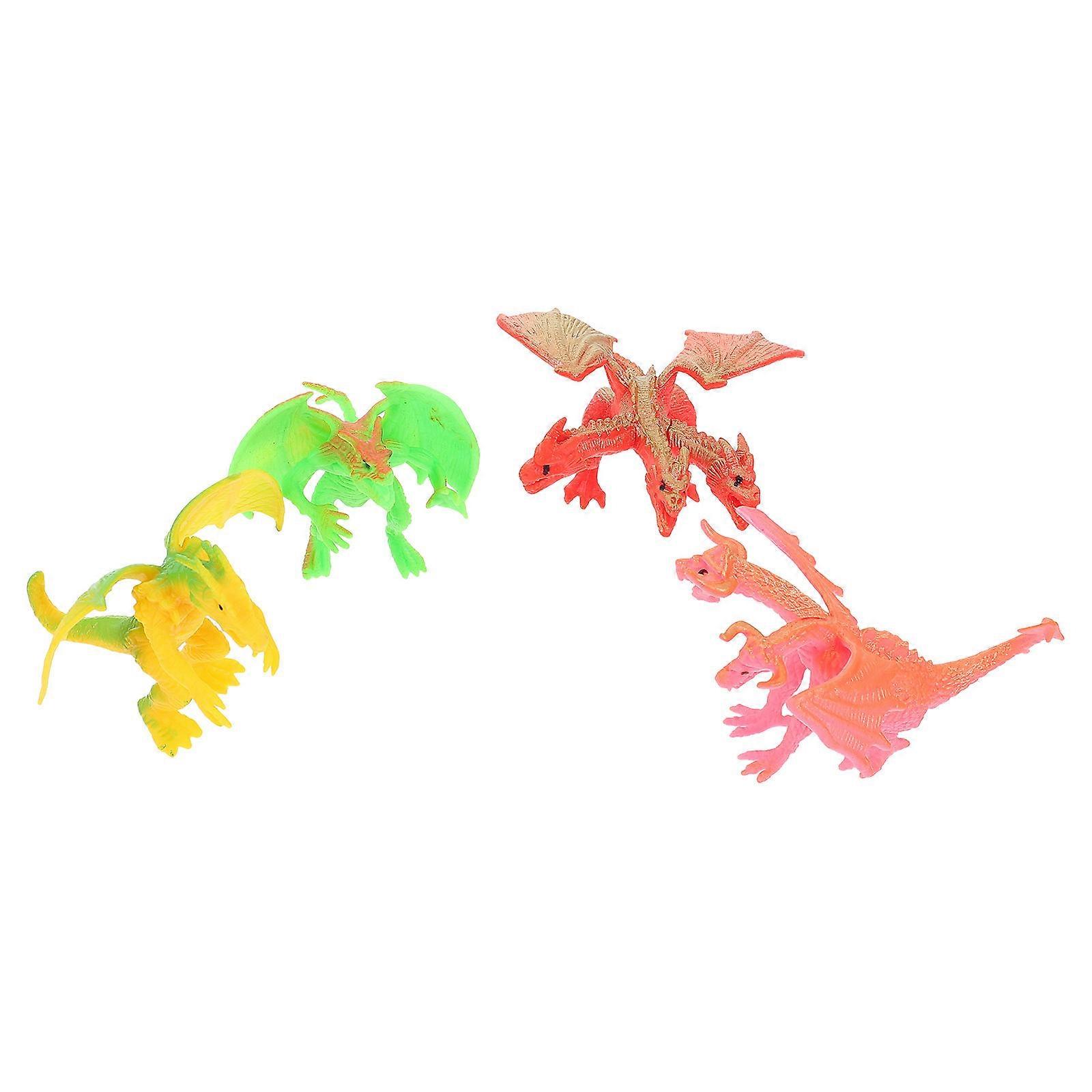Dragon Adornment for Decor 8Pcs Simulation Western Model