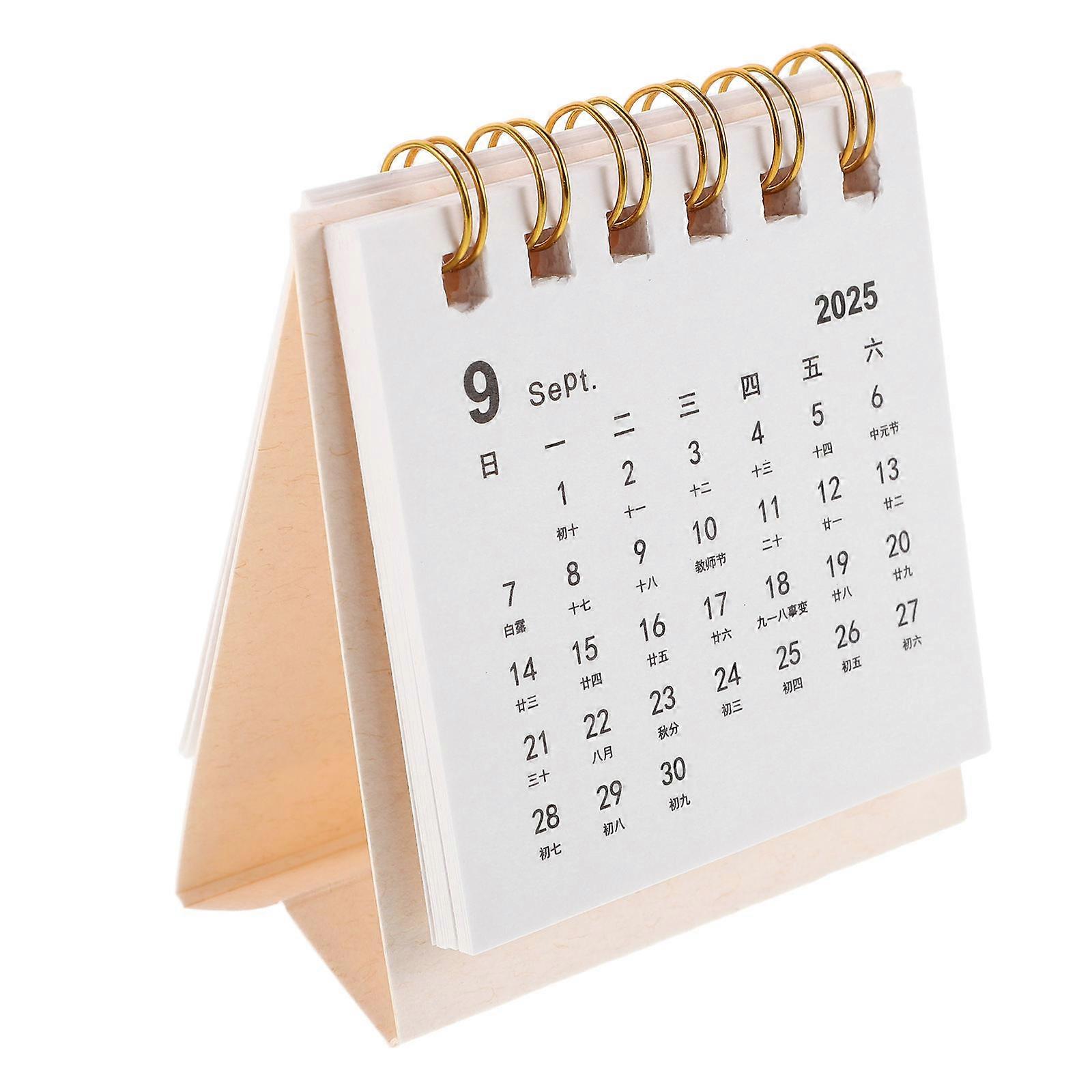 Standing Flip Calendar 2026 for Home Office Use with 5Pcs Beige Paper