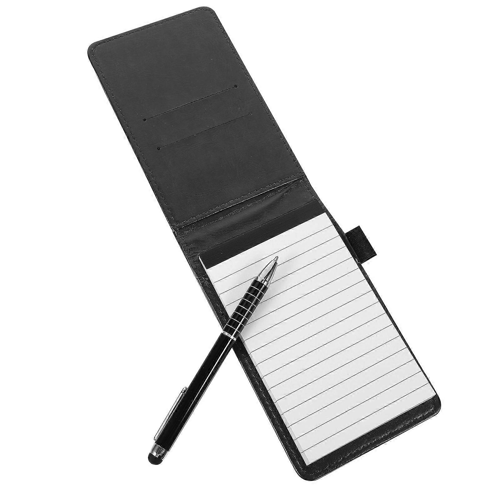 Black Business Notebook Small Pocket Notebook with Pen 2Sets