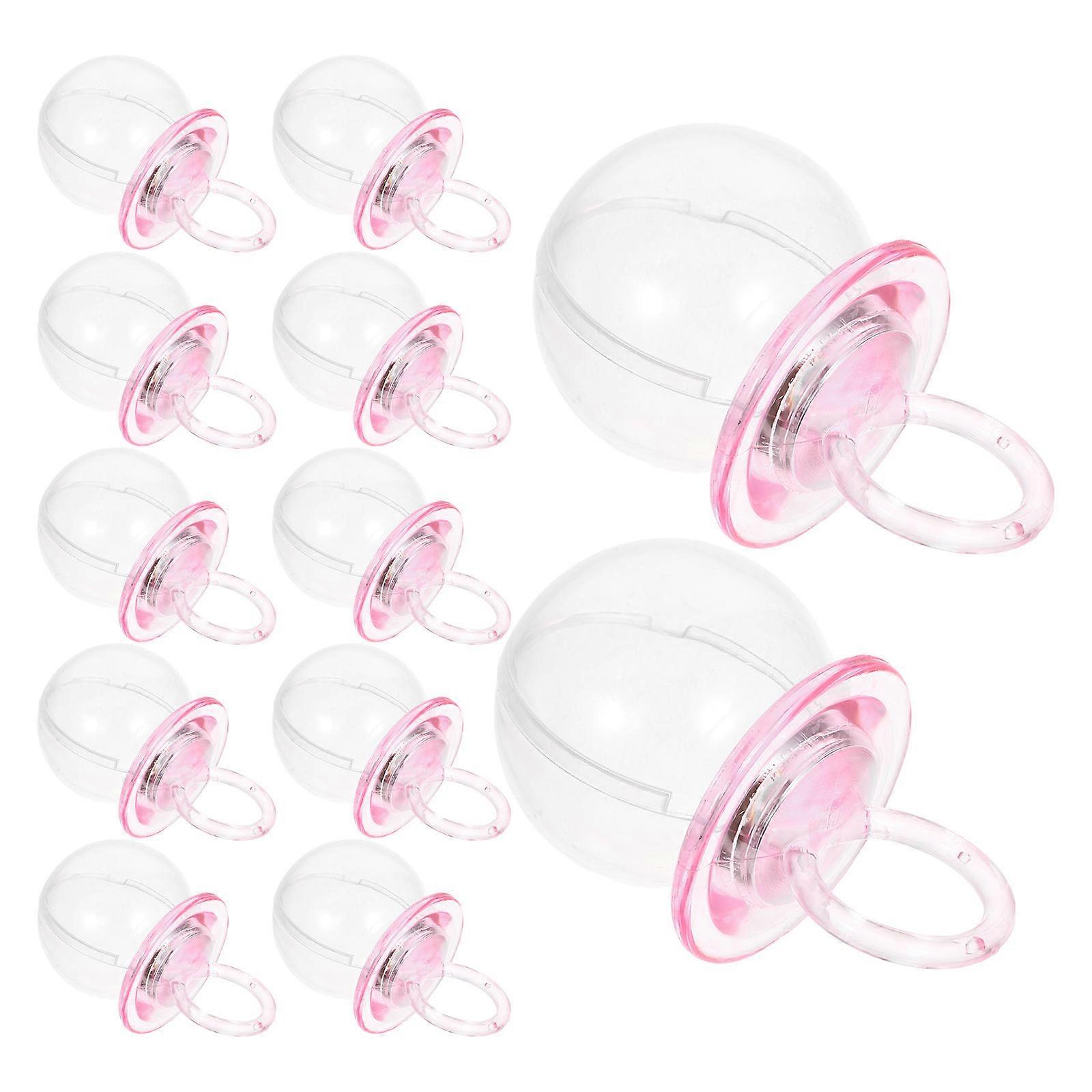 Pink Plastic Candy Box for Party Storage 60Pcs Pacifier Mini Containers