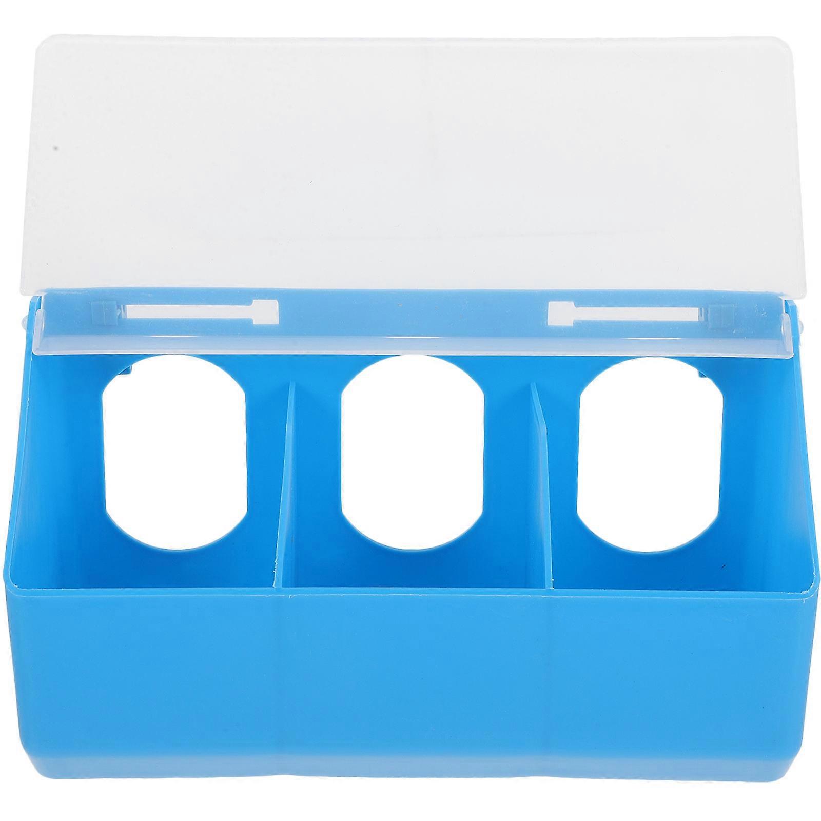 Plastic Bird Feeder for Cage Hanging Multi-Grid Food Dispenser 2Pcs Pack