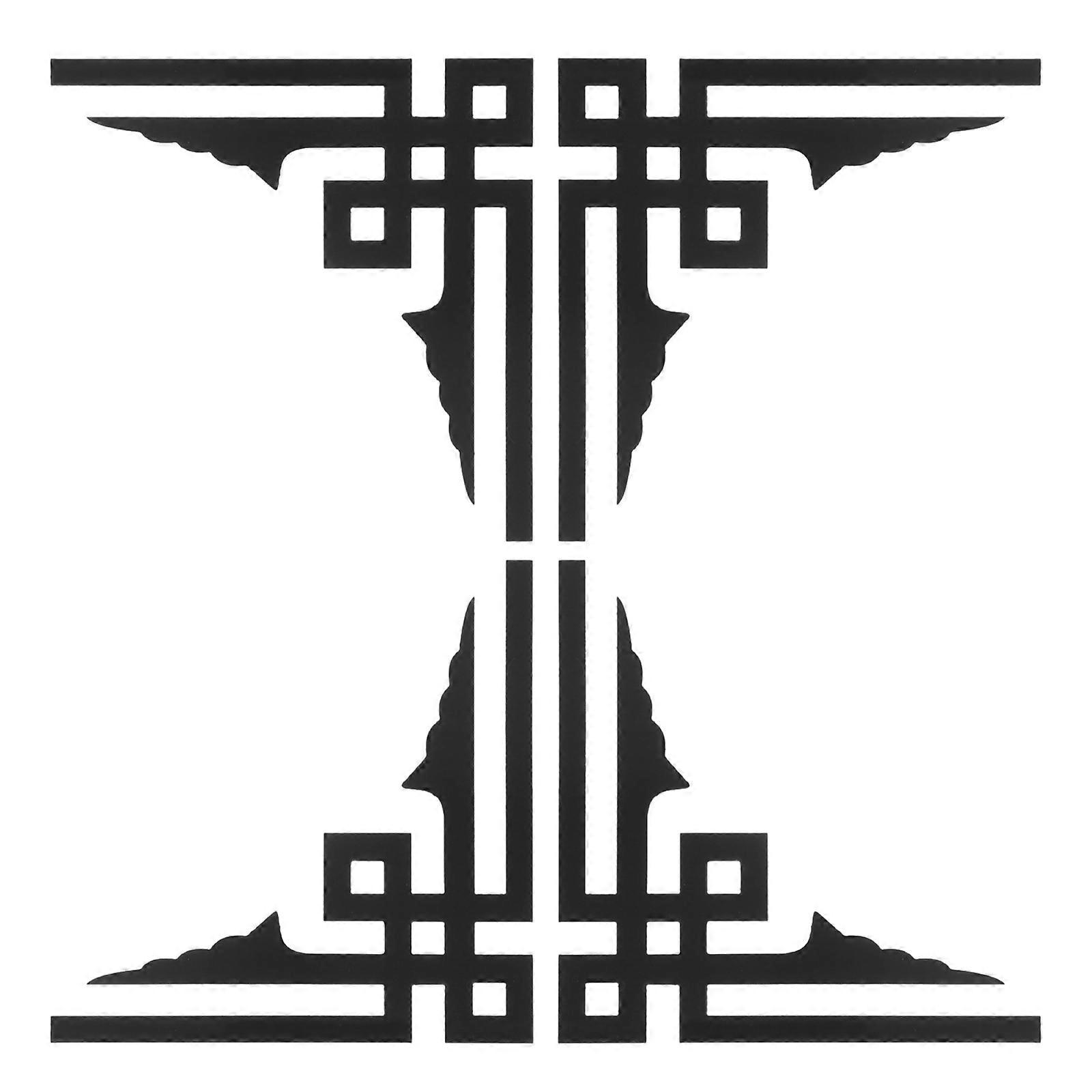 Sleek Mirror Cabinet Stickers 20 Pcs Square Shape For Furniture Living Room Enhance Spatial Perception Black Design