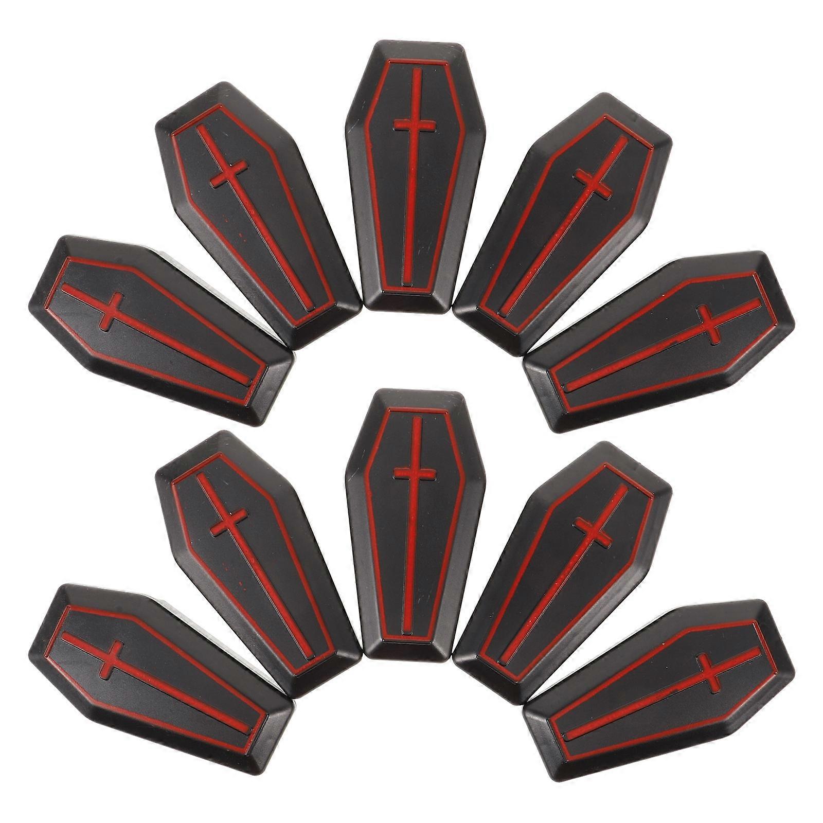 Realistic Halloween Coffin Decoration Set 10Pcs Miniature Coffin Boxes for Candy Storage and Pranks