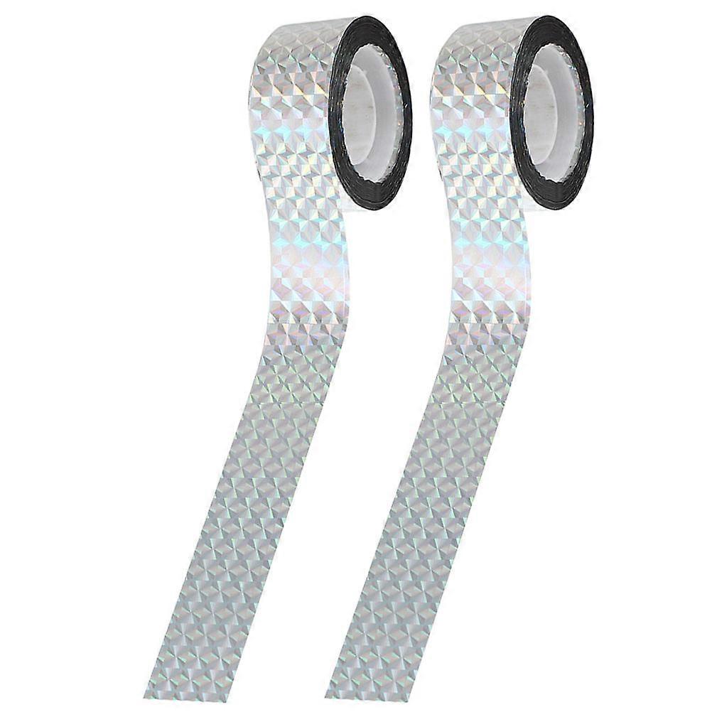 Bird Reflective Tape Silver for Garden Use with 4 Rolls of Ribbon