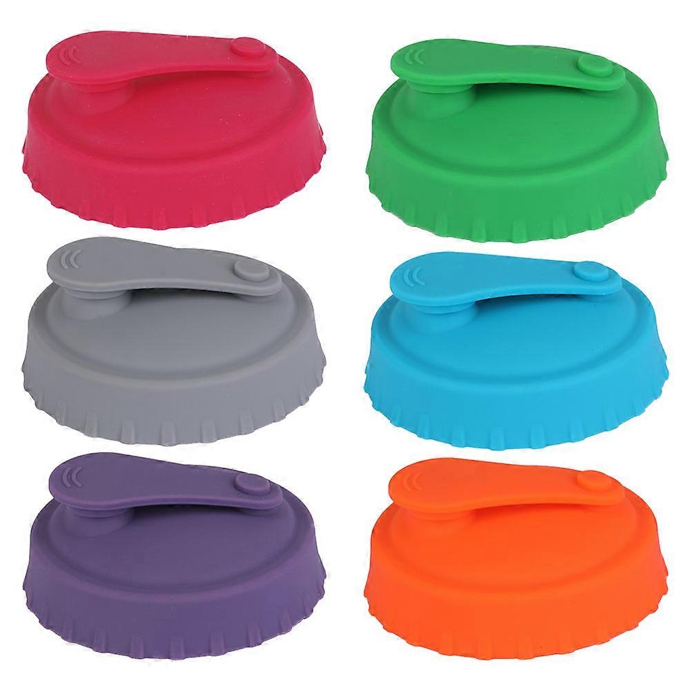 Assorted Color Silicone Can Covers 6Pcs For Daily Use Adults Beverage Containers Leak-proof Functionality