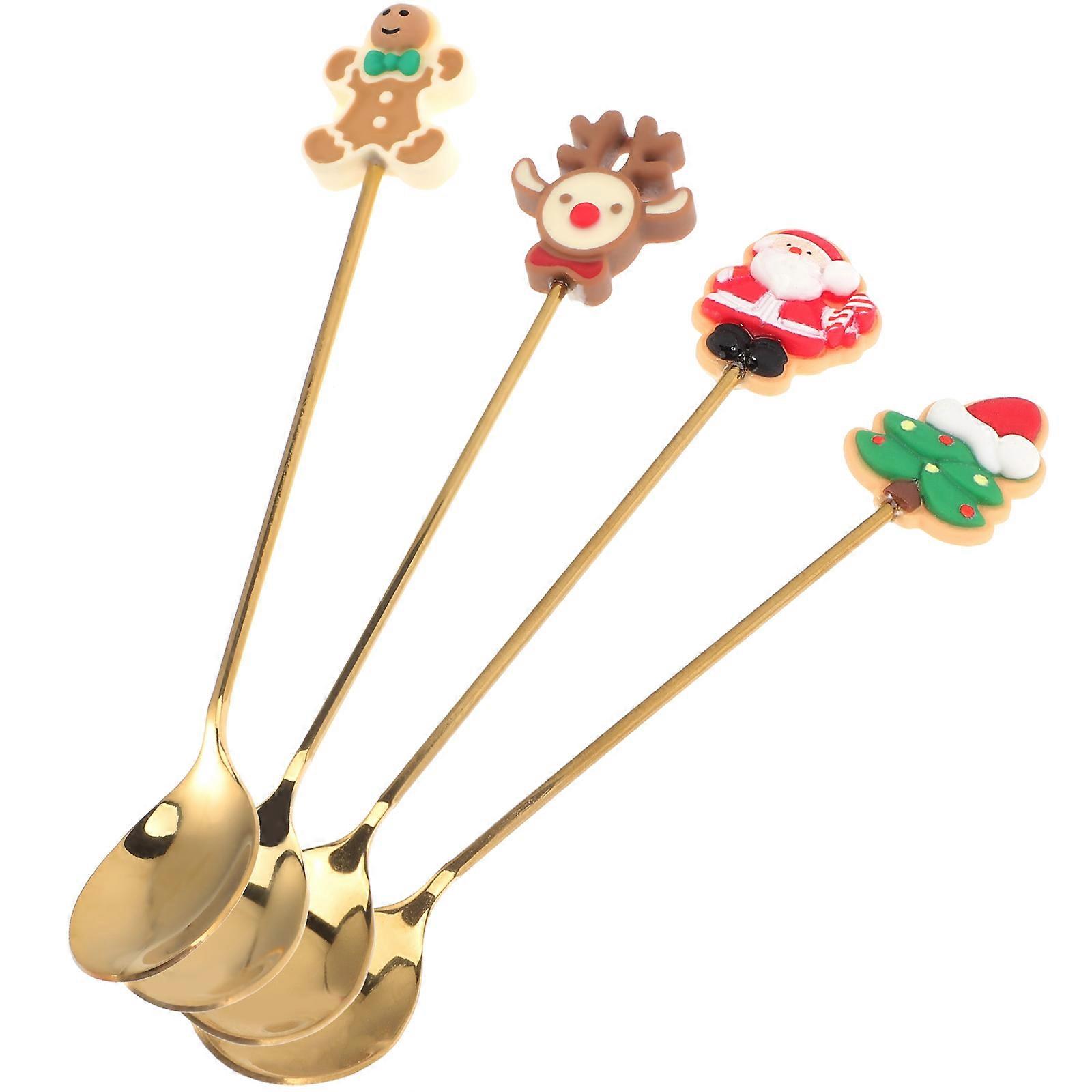 Christmas Cutlery Set Cartoon Party Tableware Kit for 2Sets for Home Use