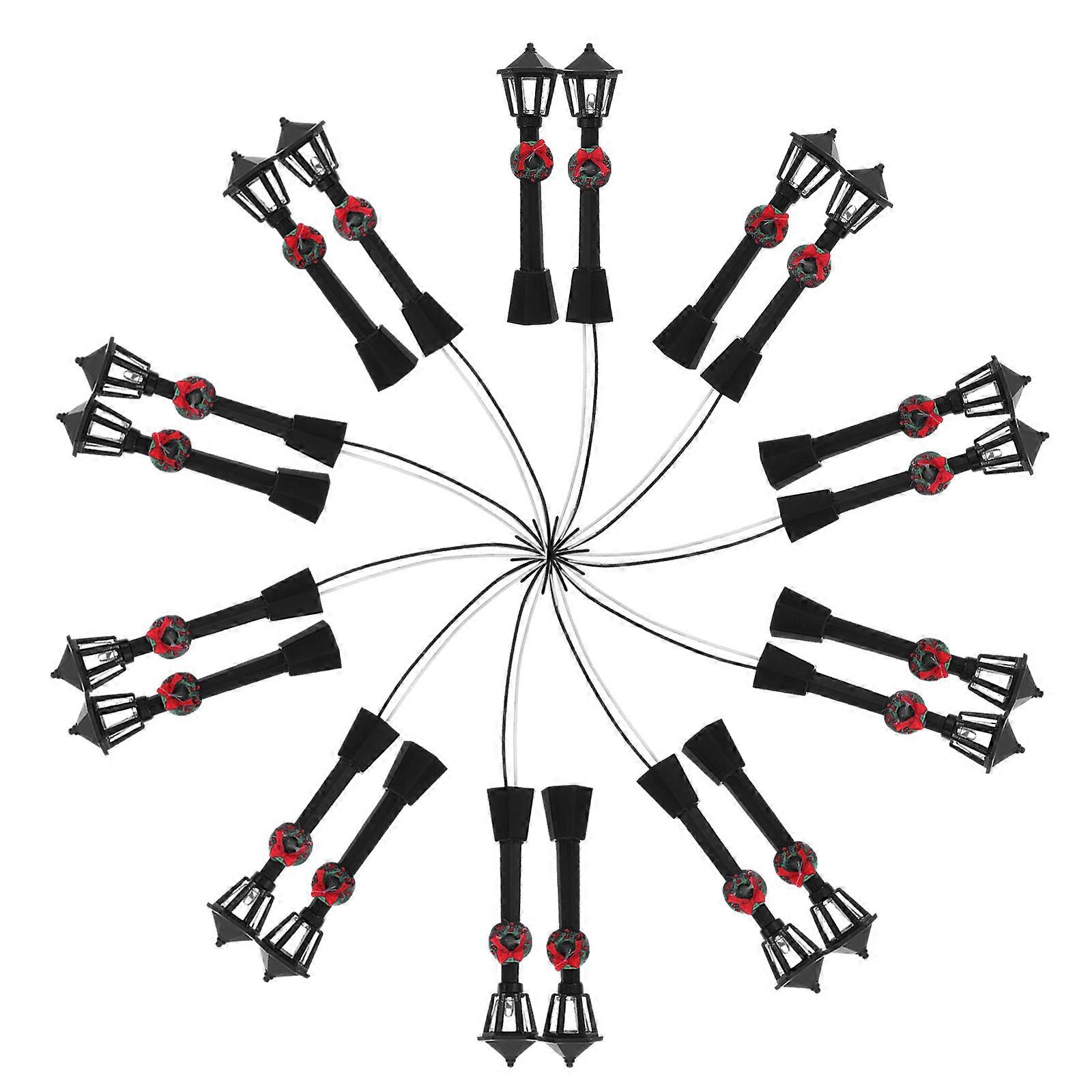 Miniature Street Lamp Models Decorative Lighting for 60Pcs DIY Crafts