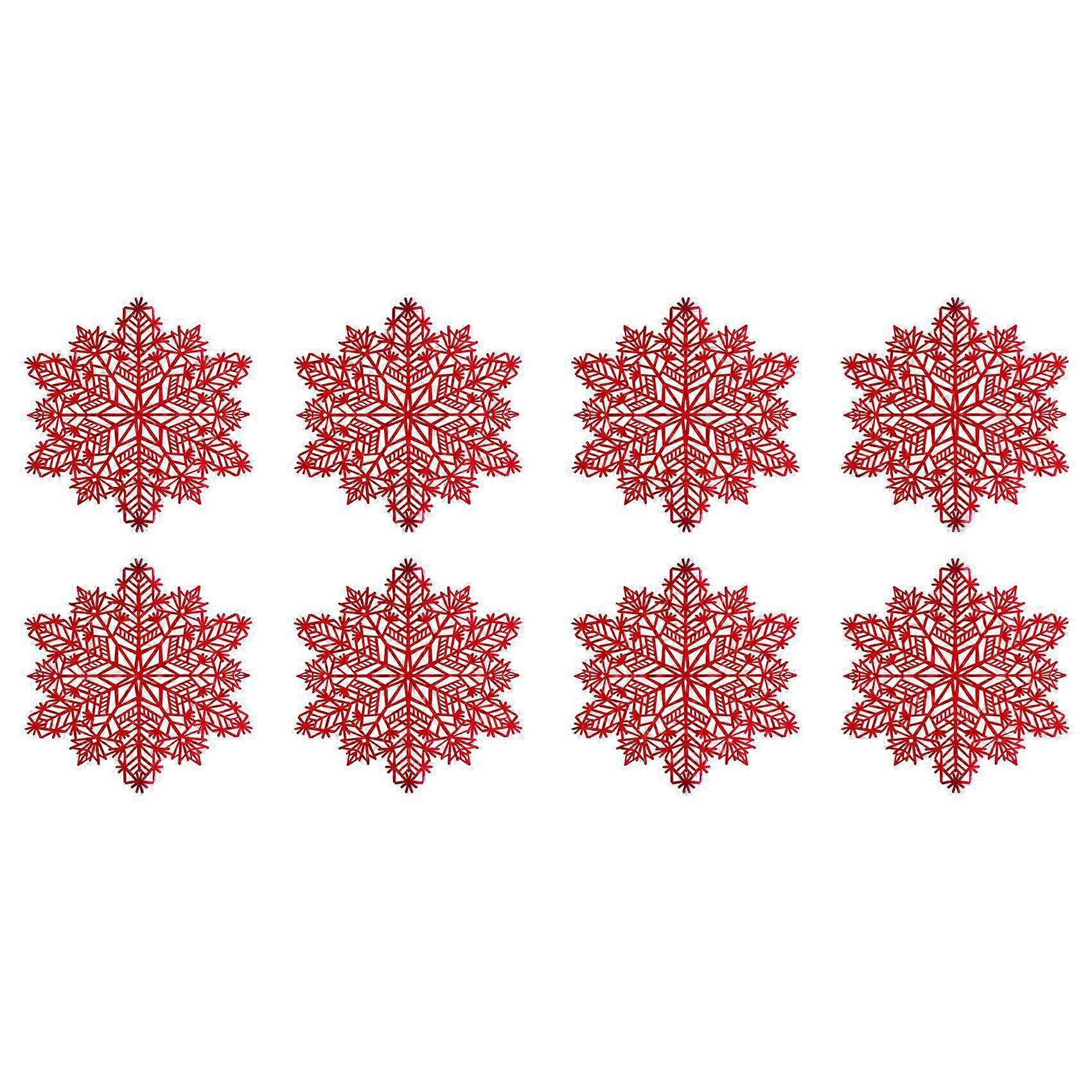 Snowflake Placemats Decorations Red Snowflake Tablemats A