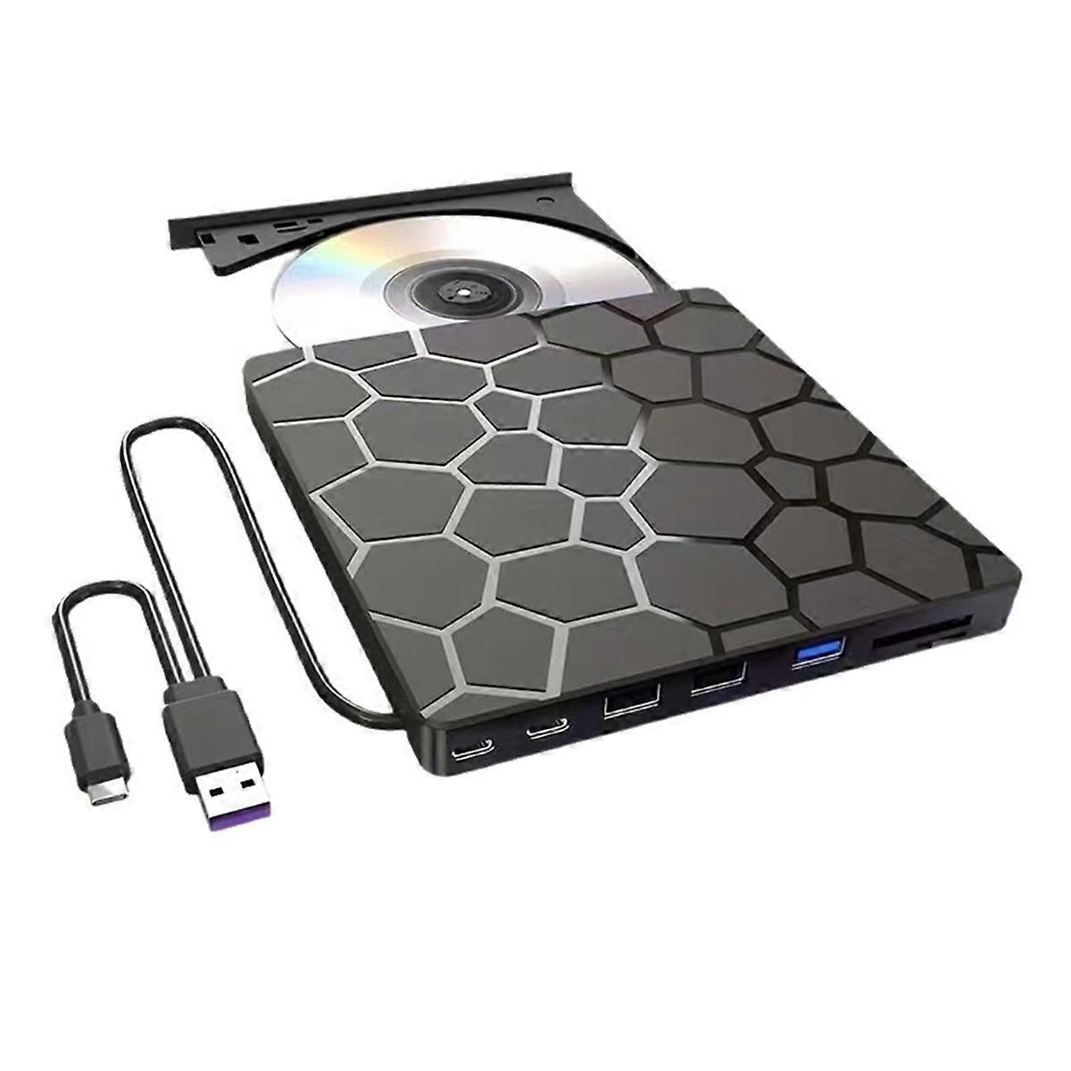 External CD/DVD Drive Player USB 3.0 CD/DVD-ROM +/-RW CD Burner for Laptop Desktop , 11/10/8/7 Linu