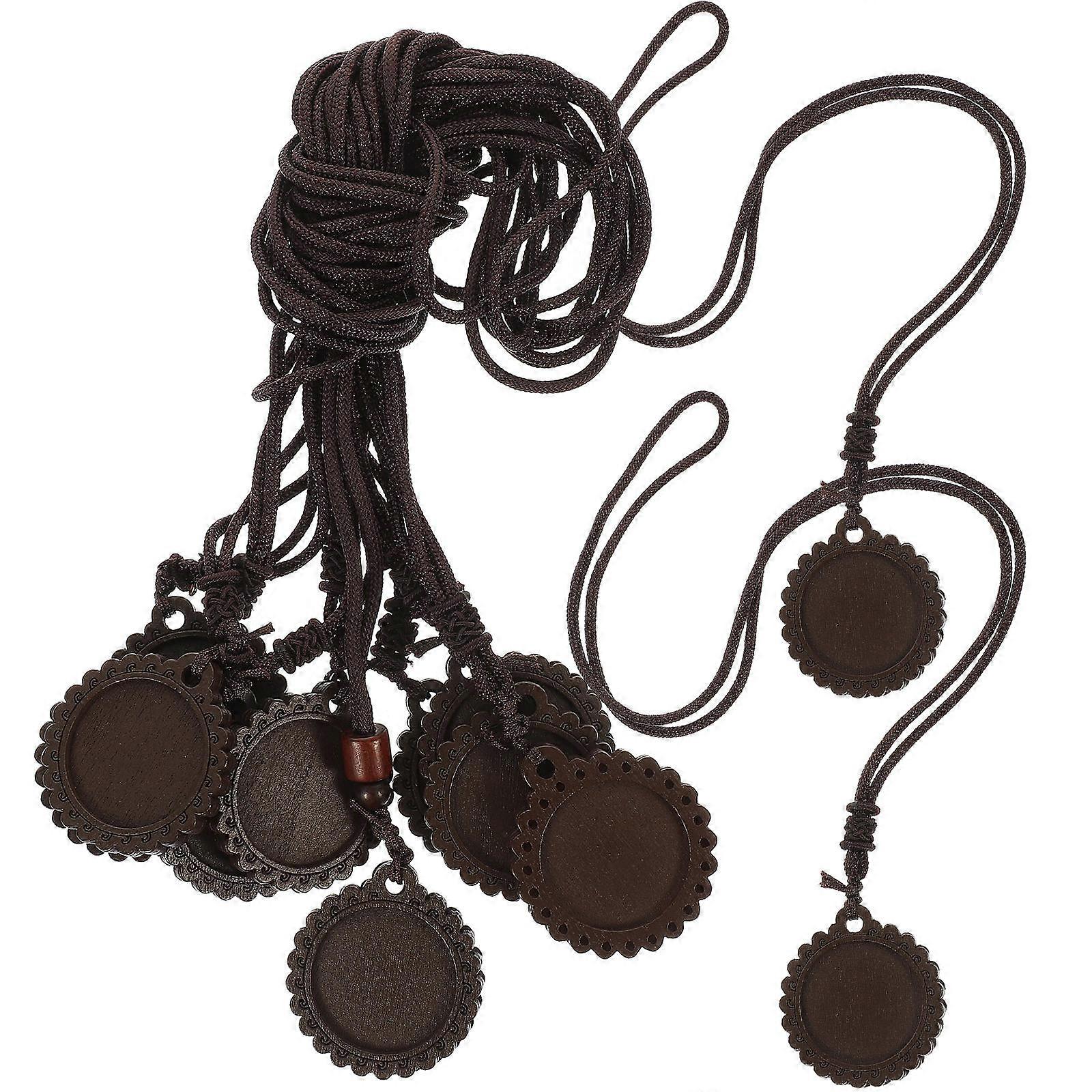 30 Pcs Round Wooden Bezel Settings For Custom Accessories In DIY Crafts And Gift Making Vintage Style