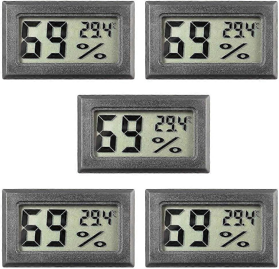 5-pack Mini Hygrometer Liten Digital Termometer Hygrometer LCD-skärm Inomhus