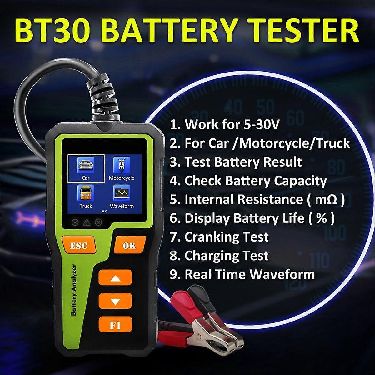 BT-30 Battery Tester Load Tester Digital Car Battery Analyzer