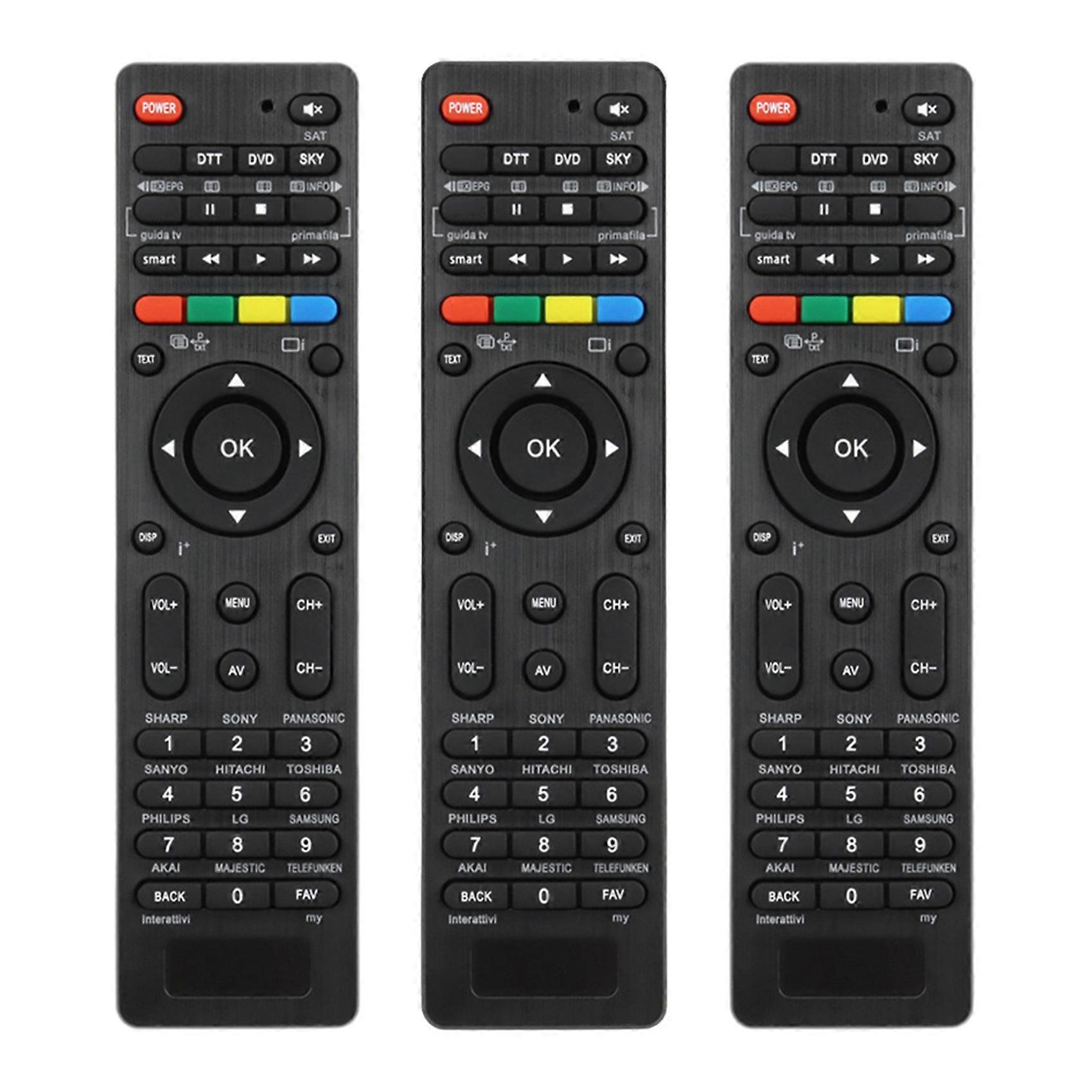 3X 4 in 1 Universal Remote Control for TV DTT DVD SKY One-Key Search Automatic Matching