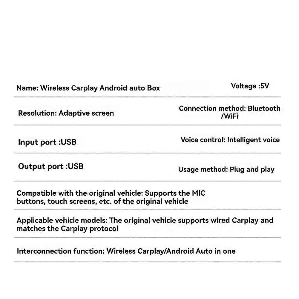 Wireless CarPlay Android Auto 2IN1 Adapter Bluetooth+WIFI USB Dongle Plug Play Smart Box Converts Wired to Wireless A