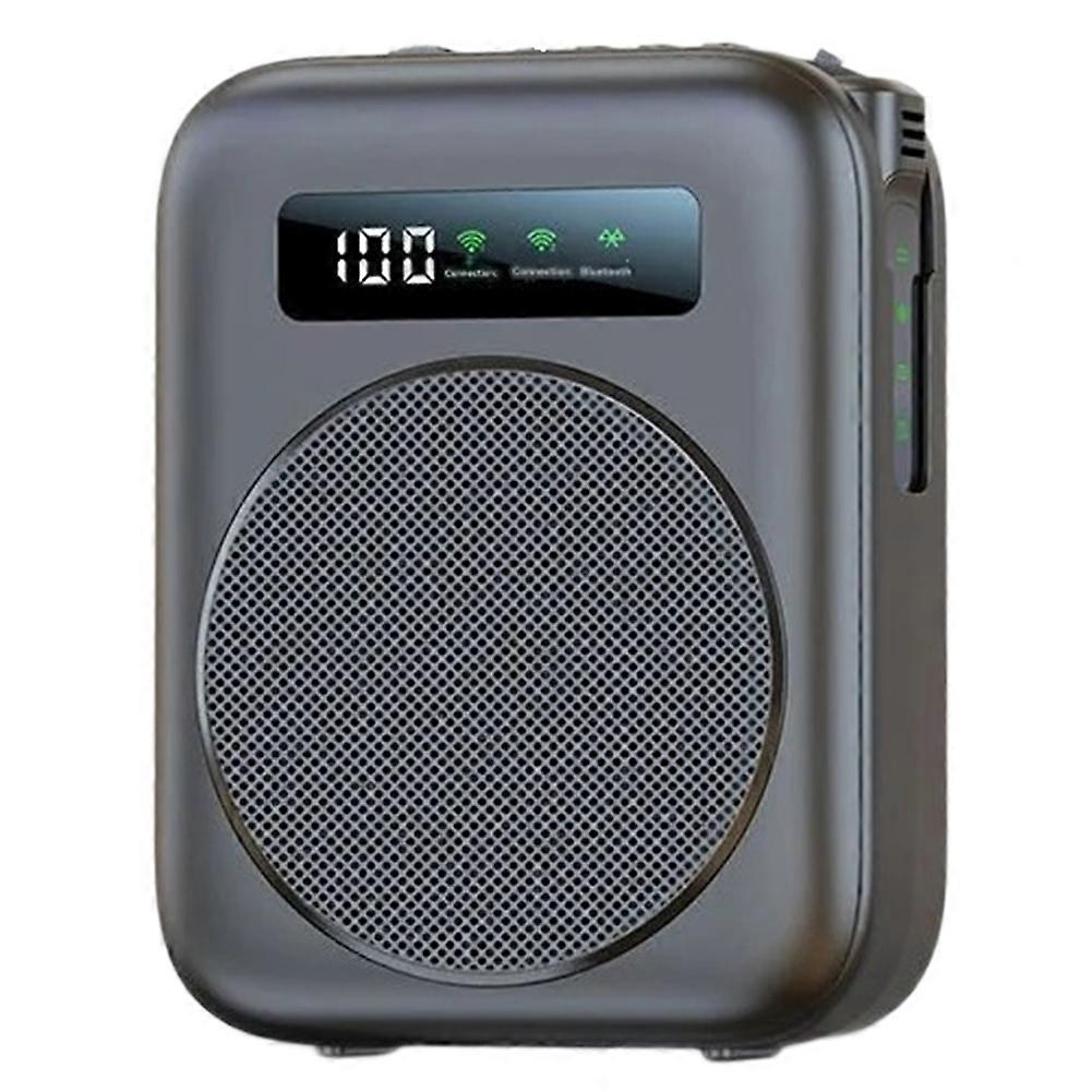 Bluetooth Voice Amplifier with Magnetic Wireless Lavalier Lapel Microphone for Classroom/Yoga/Conference Black